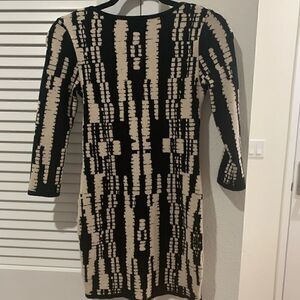 Forever 21 Black Cream Knit sweater Cocktail Dress